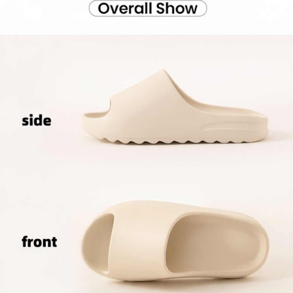 Men's Extra-Thick Foam Comfort Slides – Soft EVA Spa Sandals for Eve！！！Beige - Picture 3 of 7